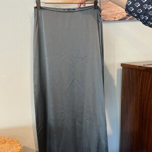 Betsey Johnson Grey Slip Maxi Skirt